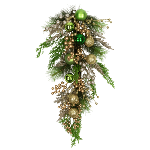 Northlight 25in. Ornaments & Berries Glittered Christmas Swag - image 