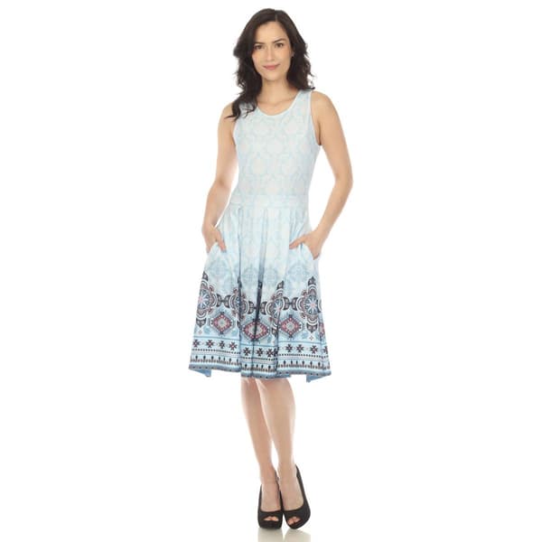 Womens White Mark Fit & Flare Knee Length Dress - image 