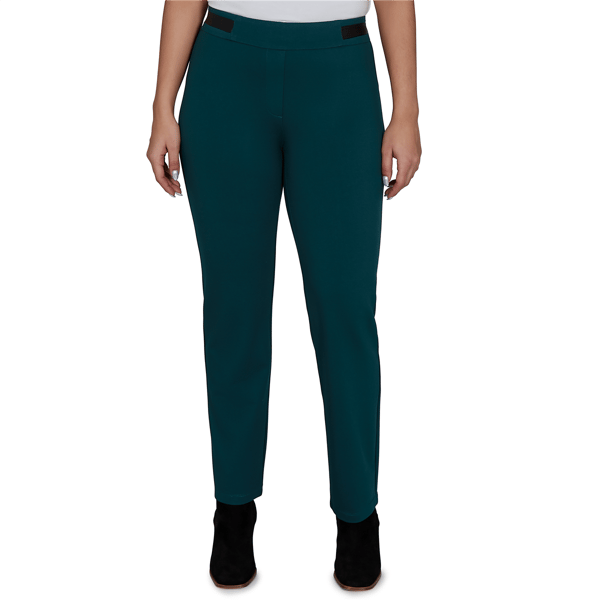 Womens Emaline Feminine Mystique Solid Pull On Straight Leg Pants - image 