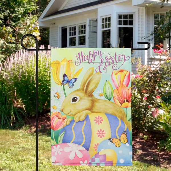 Northlight Seasonal Bunny and Eggs Easter Garden Flag
