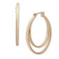 Nine West Gold-Tone 2 Row Click Top Hoop Earrings - image 1