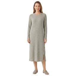 Womens Emily Daniels Long Sleeve Ribbed Sweater Dress