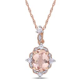 Gemstone Classics(tm) 10kt. Rose Gold Vintage Drop Necklace