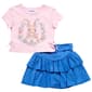 Girls (4-6x) Rarity Bunny Graphic Tee w/ Foldover Skort Set - image 2