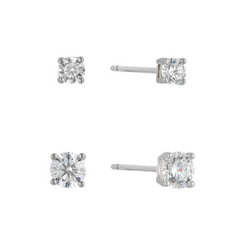 Sunstone 2pr. Sterling Silver Round Stud Earrings Set
