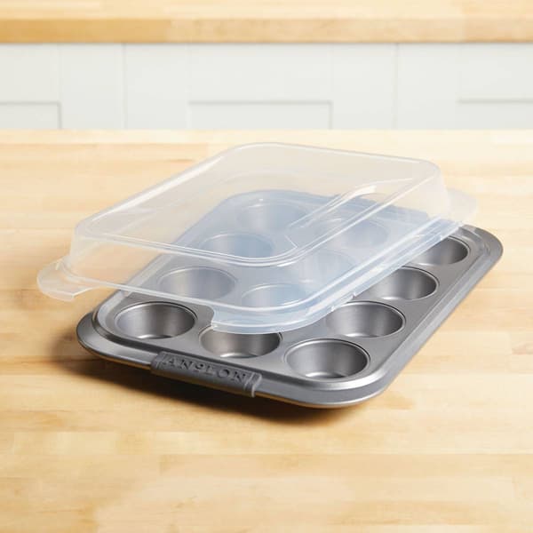 Anolon&#174; Advanced Nonstick Bakeware Muffin Pan with Lid -12-Cup