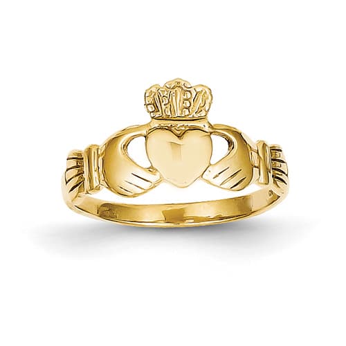Gold Classics(tm) Polished 14kt. Gold Claddagh Ring - image 
