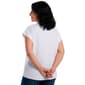 Plus Size Cocomo Short Sleeve Airflow Studded Palm Tree Blouse - image 2
