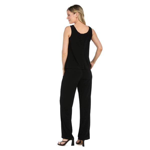 Womens R&M Richards Floral Velvet Burnout 3pc. Pant Set