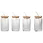 Circle Lido Soda Glass Sippers with Bamboo Lids - Set of 4 - image 1