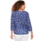 Petite Hearts of Palm Smooth Sailing 3/4 Sleeve Dots Blouse - image 2