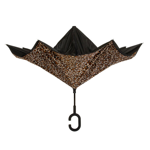 ShedRain Unbelievabrella&#8482; 48in. Stick Umbrella - Black/Leopard