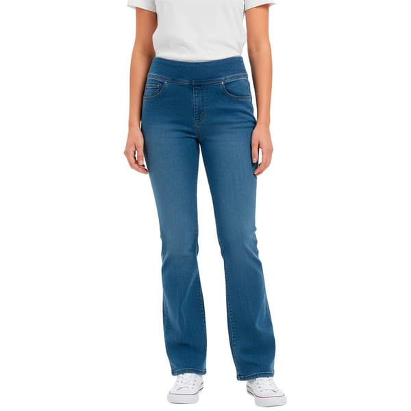 Petite d.jeans(R) High Rise Pull On Five Pocket Bootcut Jeans