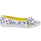 Womens Ashley Blue Floral and Birds Canvas With Bow Slip On Flats - image 3