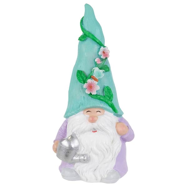 Northlight Seasonal Happy Gardening Gnome Statue w/ Watering Can - image 