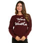 Womens Rio & Rian Long Sleeve Wine Weather Sweater - image 2