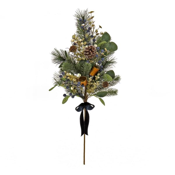 National Tree 28in. Swiss Chic Sprays Blue/Champagne - Set of 2 - image 