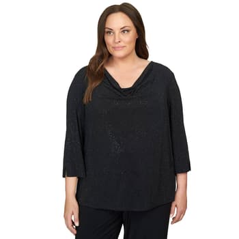 Plus Size Alfred Dunner Downtown Vibe Heat Set Blouse - Boscov's