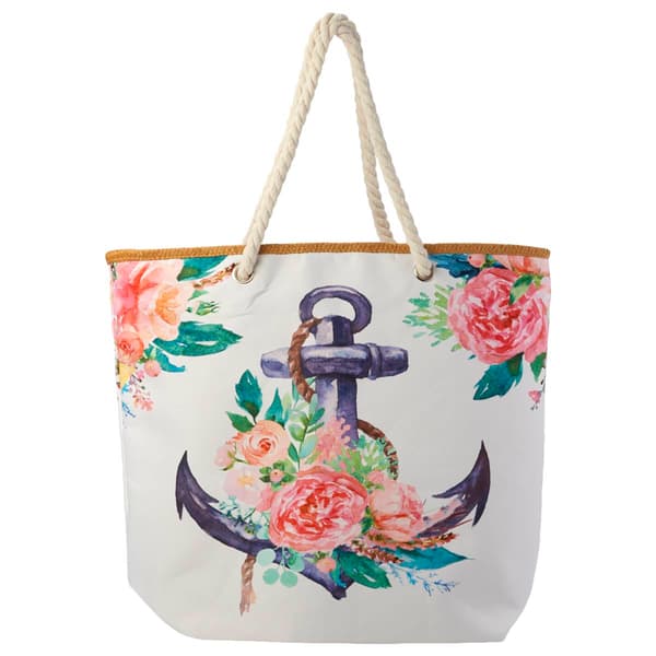 Renshun Anchor Floral Beach Tote - image 