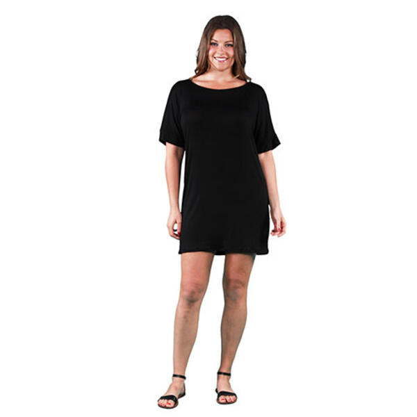 Plus Size 24/7 Comfort Apparel Short Sleeve Shift Dress - image 