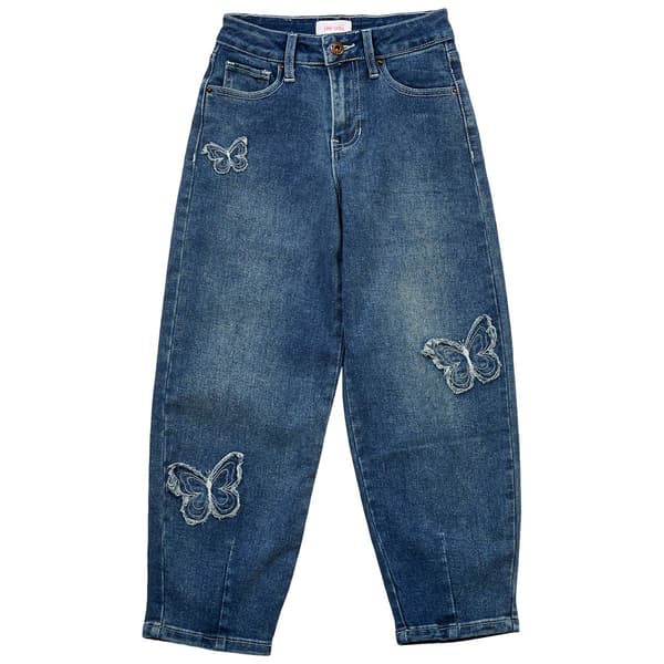 Girls (7-14) YMI(R) Butterfly Barrel Jeans - image 