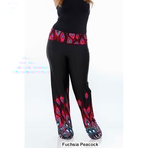 Plus Size White Mark Printed Palazzo Pants-Peacock