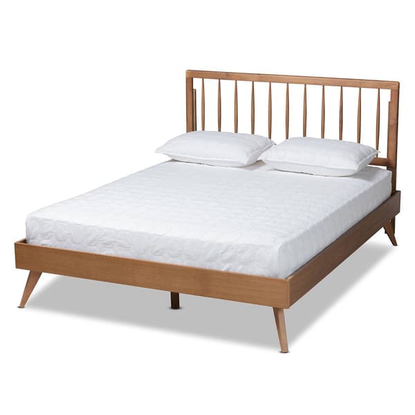 Baxton Studio Toru Ash Walnut Wood Full-Size Platform Bed