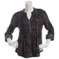 Womens Cocomo 3/4 Sleeve Gomez Henley Sequin Trim Blouse - image 2