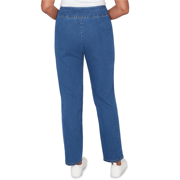 Petite Alfred Dunner Austin Geometric Stud Pull-On Denim Pants