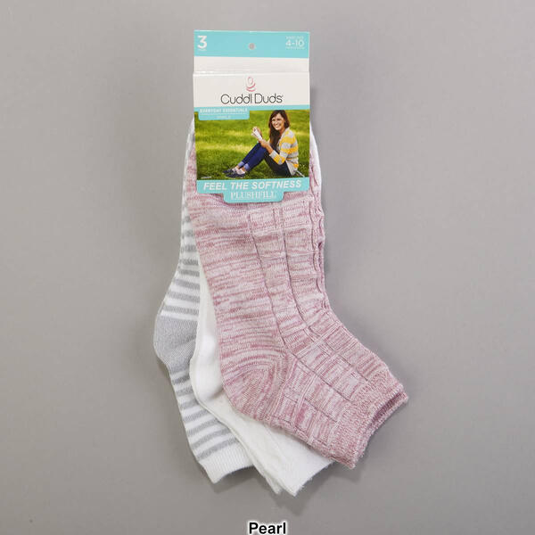Womens Cuddl Duds&#174; 3pk. Textured Ankle Super Soft Socks