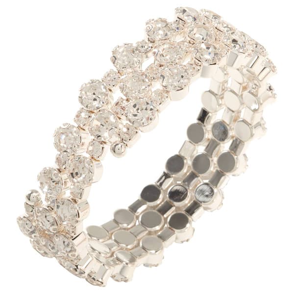 Rosa Rhinestones Silver-Tone Rhinestone Coil Bracelet - image 