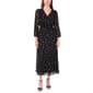Womens MSK Long Sleeve Foil Print V Neck Midi Dress - image 1