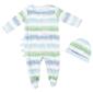 Baby Boy &#40;NB-9M&#41; mon cheri baby Dino Stripe Pajamas w/Beanie - image 1
