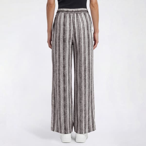 Womens Robert Louis Silky Side Tab & Button Stripe Wide Leg Pants