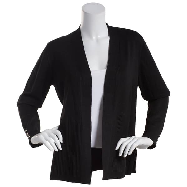 Petite 89th & Madison Varigated Straight Hem Cardigan - image 