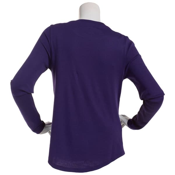 Womens Architect® Long Sleeve Solid Crew Neck Tee w/Rounded Hem