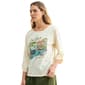 Womens CITY BLUES 3/4 Roll Tab Sleeve Positano Graphic Tee - image 3