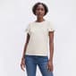 Womens Absolutely Famous Short Flutter Sleeve Eyelet Trim Blouse - image 1