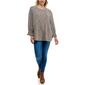 Womens Zac & Rachel Bracelet Sleeve Space Dye Multi Ribbed Top - image 1