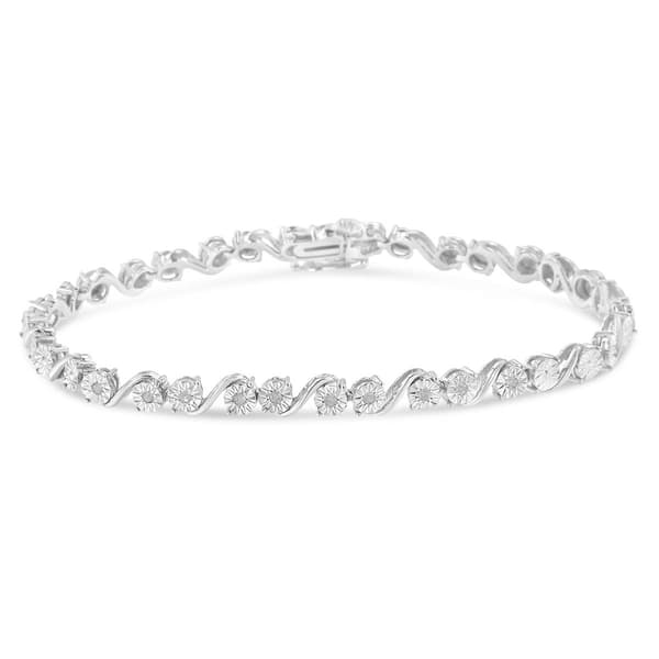 Diamond Classics™ Silver 1/10ctw.  Diamond Link Bracelet