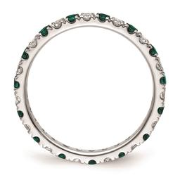 Pure Fire 14kt. White Gold Lab Created Alexandrite Eternity Band