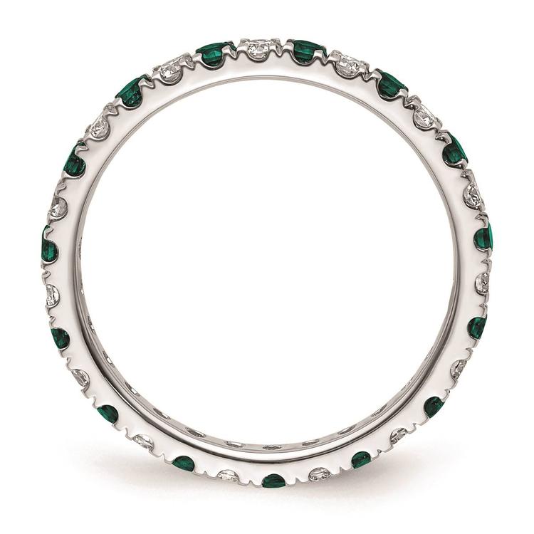 Pure Fire 14kt. White Gold Lab Created Alexandrite Eternity Band