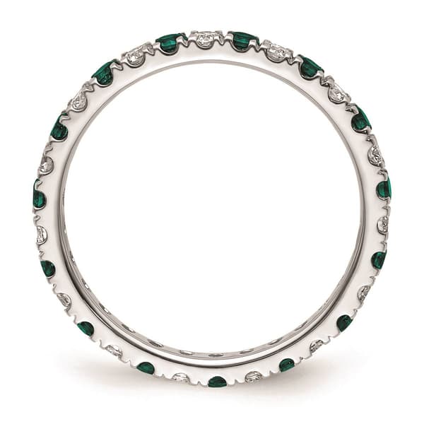 Pure Fire 14kt. White Gold Lab Created Alexandrite Eternity Band