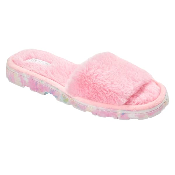 Womens Fifth & Luxe One Band Slides Tie Dye Slippers