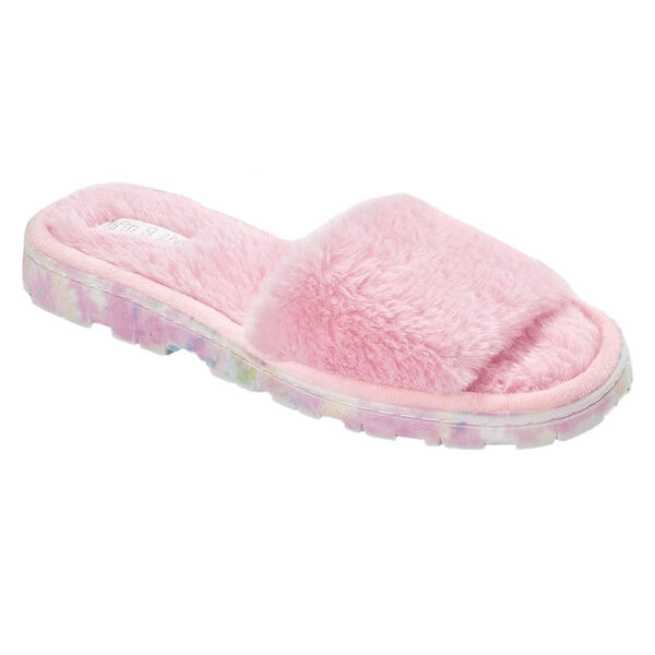 Womens Fifth & Luxe One Band Slides Tie Dye Slippers - image 