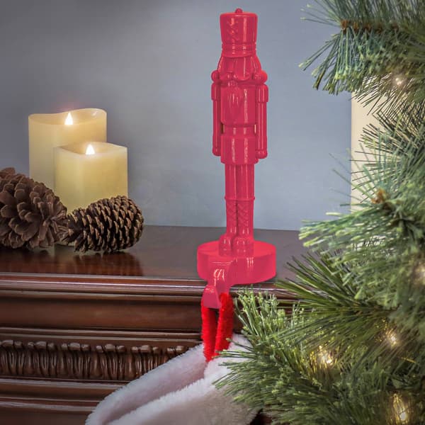 National Tree 10in. Bavarian Soldier Nut Cracker Stocking Holder