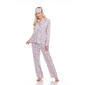 Womens White Mark 3pc. Grey Cheetah Pajama Set - image 1