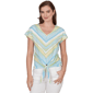 Womens Heart''s of Palm Aqua Fresh Printed Stretch Jersey Tie Fro - image 1