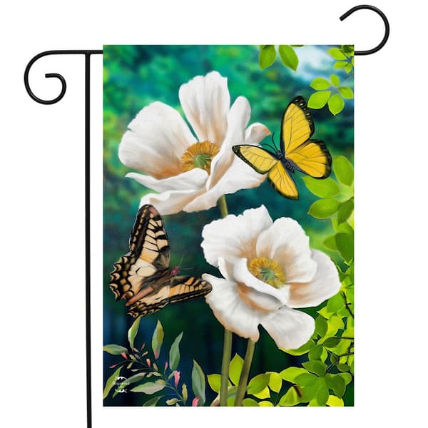 Briarwood Lane Butterflies and Poppies Garden Flag - image 