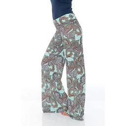 Womens White Mark Light Green Printed Palazzo Pants